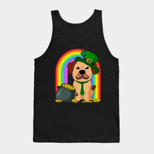 Staffordshire Rainbow Irish Clover St Patrick Day Dog Gift graphic Tank Top